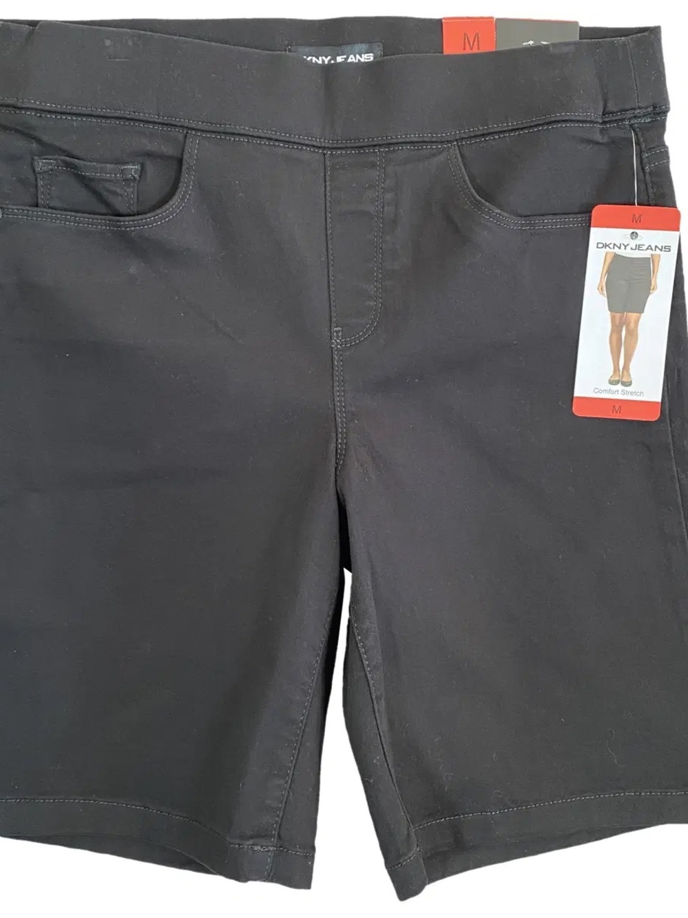 DKNY Black Stretch Bermuda Shorts